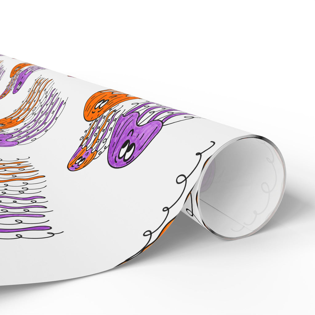 Hand-Drawn Jellyfish Wrapping Paper | Ocean Creatures Gift Wrap