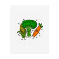 Hand-Drawn Cute Veggie Trio Poster | Corn Broccoli Carrot Wall Art
