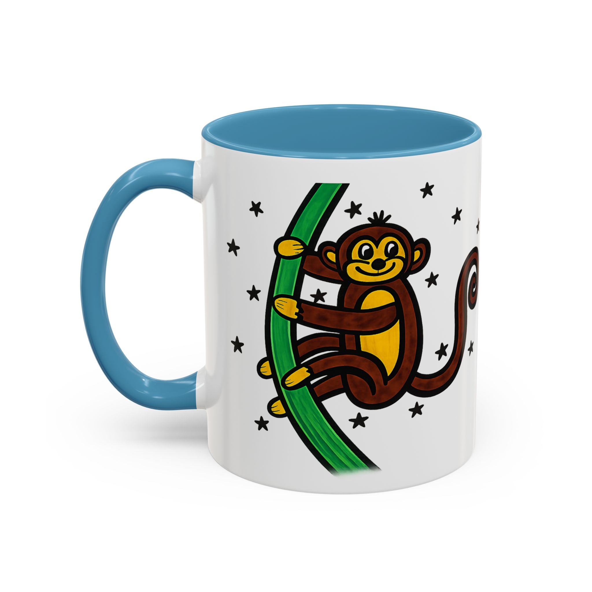 Hand-Drawn Playful Monkey on Vine Coffee Mug | Accent Mug 11oz 15oz