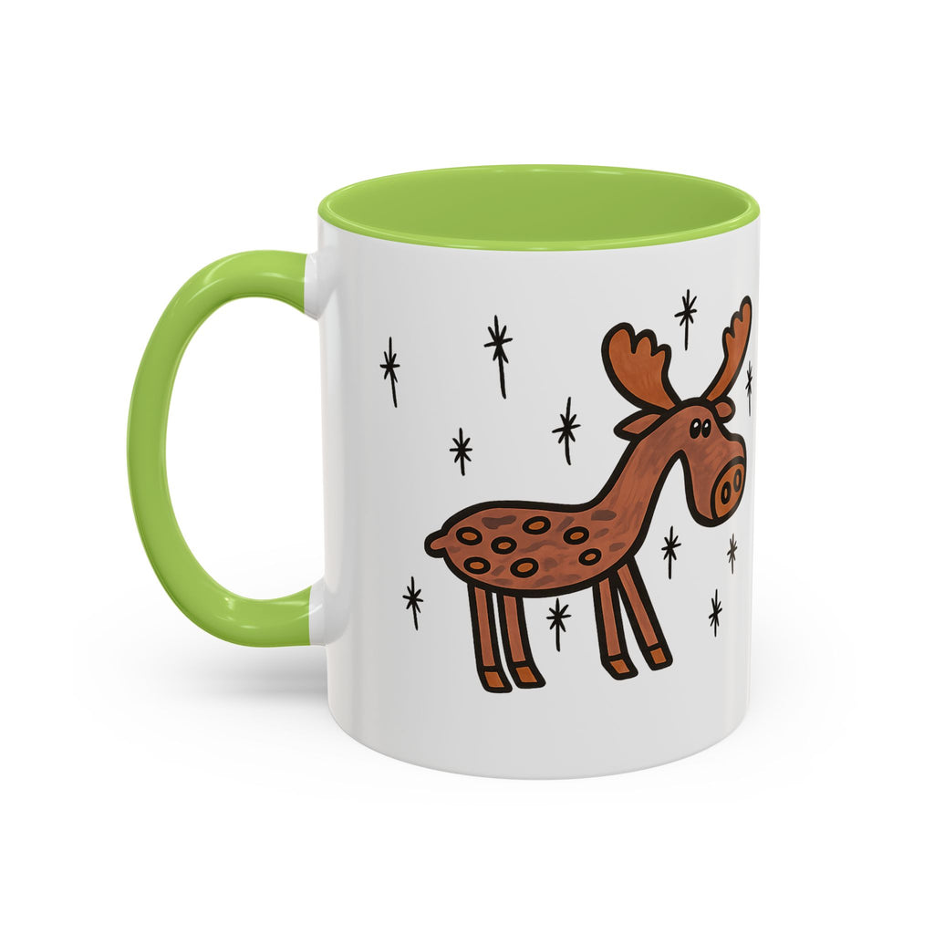 Hand-Drawn Retro Woodland Moose Mug | Accent Coffee Mug 11oz 15oz