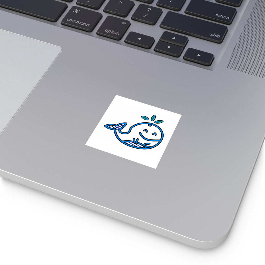 Cute Whale Sticker, Hand Drawn Ocean Vinyl Sticker, Whimsical Coastal Whale Decal, Cute Sea Life Sticker