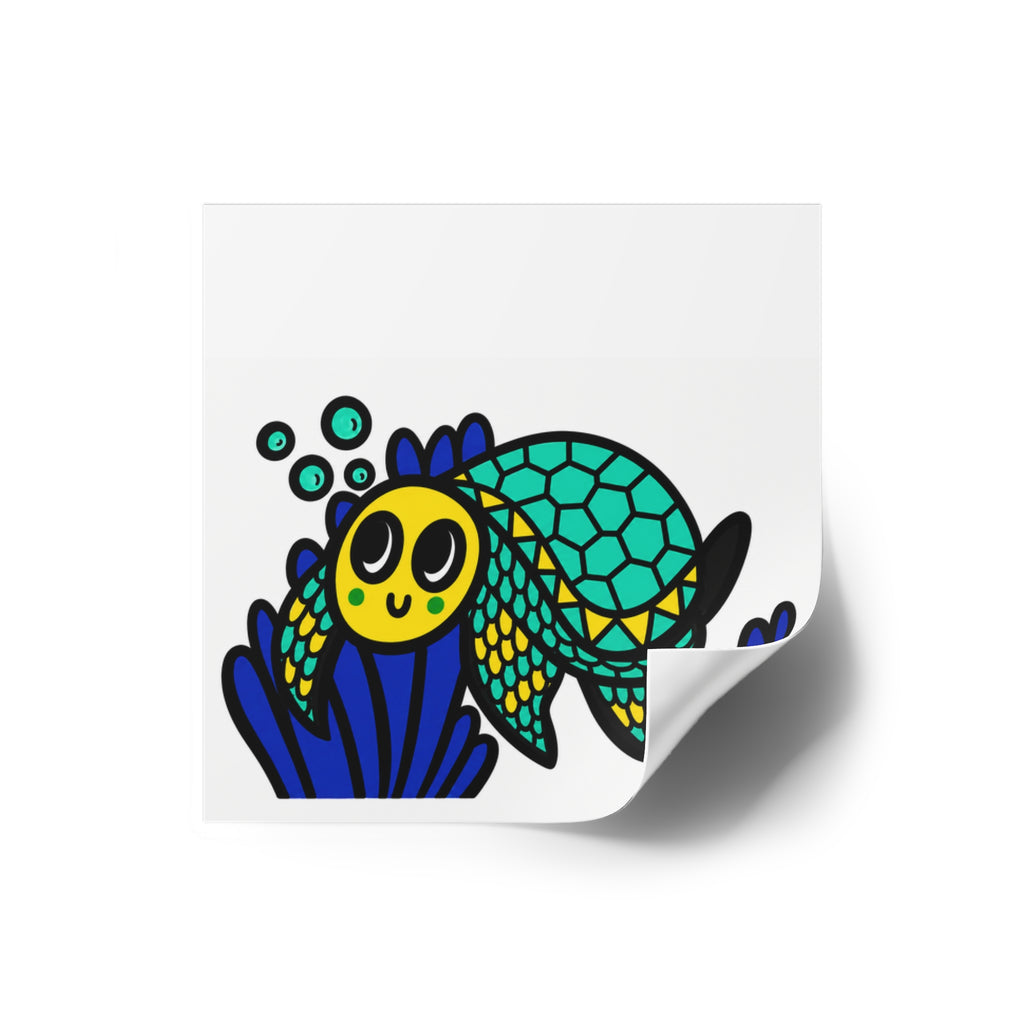 Cute Sea Turtle Sticker, Hand Drawn Ocean Vinyl Sticker, Whimsical Coastal Turtle Decal, Cute Marine Life Sticker
