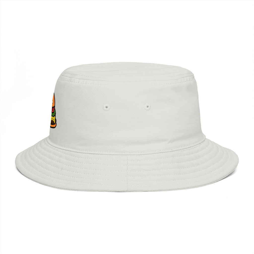 Hand-Drawn Cheeseburger with Toppings Bucket Hat | Foodie Burger Patch
