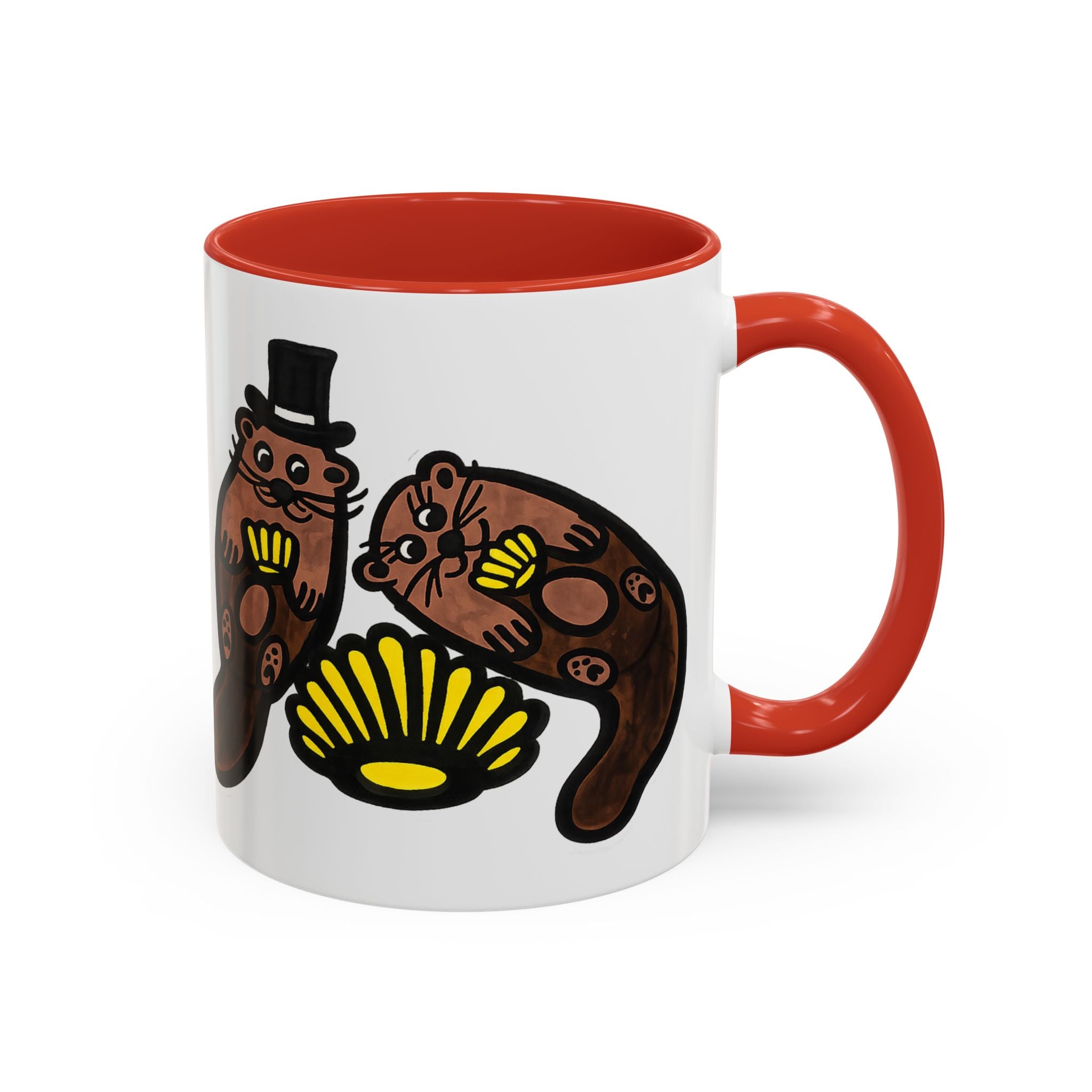 Otter with Top Hat and Shell Mug | Accent Coffee Cup