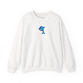 Hand-Drawn Blue Dolphin Motif Crewneck | Minimal Ocean Animal Sweatshirt