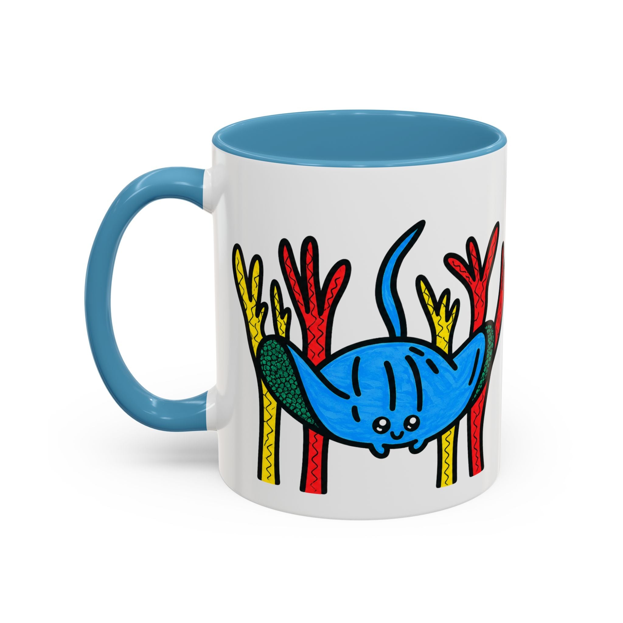 Hand-Drawn Blue Stingray Illustration Mug | Accent Coffee Mug (11, 15oz)
