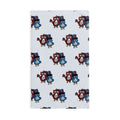 Hand-Drawn Cute Winter Owl Hand Towel, Whimsical Bathroom or Kitchen Decor, Cozy Owl Gift, Blue and Red Holiday Tea Towel