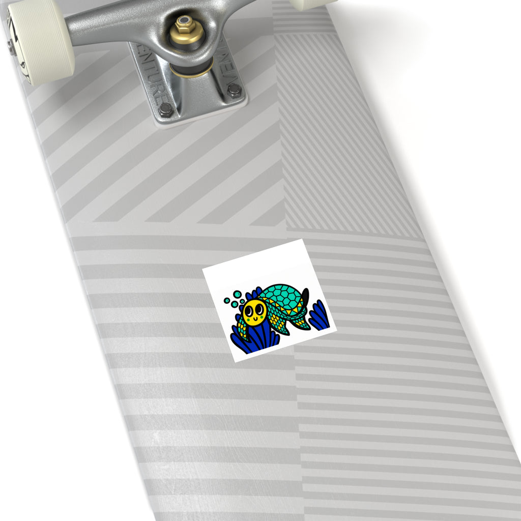 Cute Sea Turtle Sticker, Hand Drawn Ocean Vinyl Sticker, Whimsical Coastal Turtle Decal, Cute Marine Life Sticker