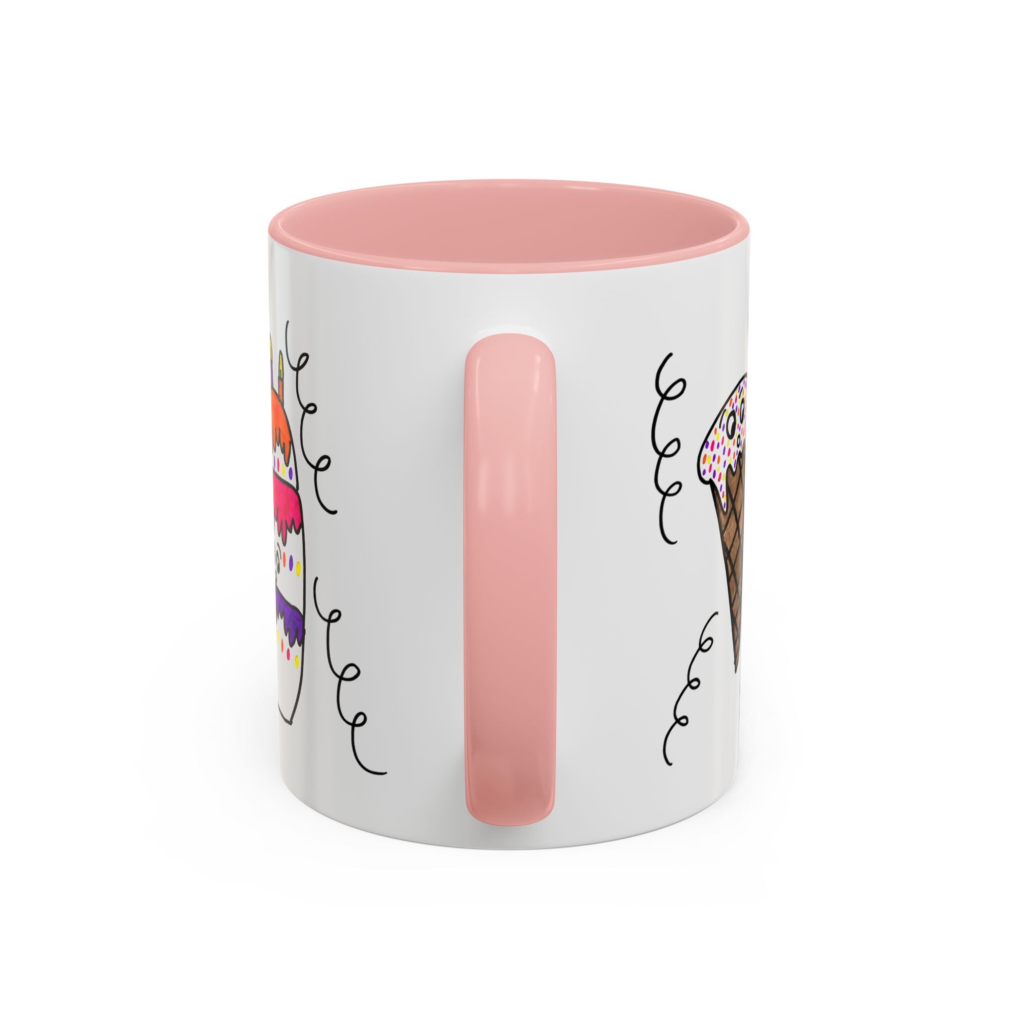 Hand-Drawn Cute Doodle Ice Cream & Cake Mug | Accent Coffee Mug