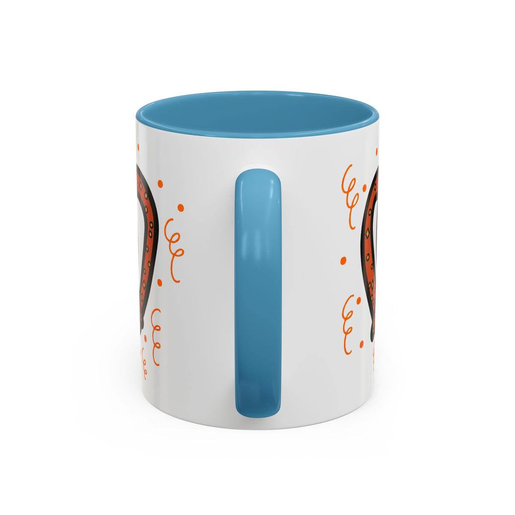 Hand-Drawn Orange Pattern Pretzel mug | Accent Coffee Mug 11oz 15oz