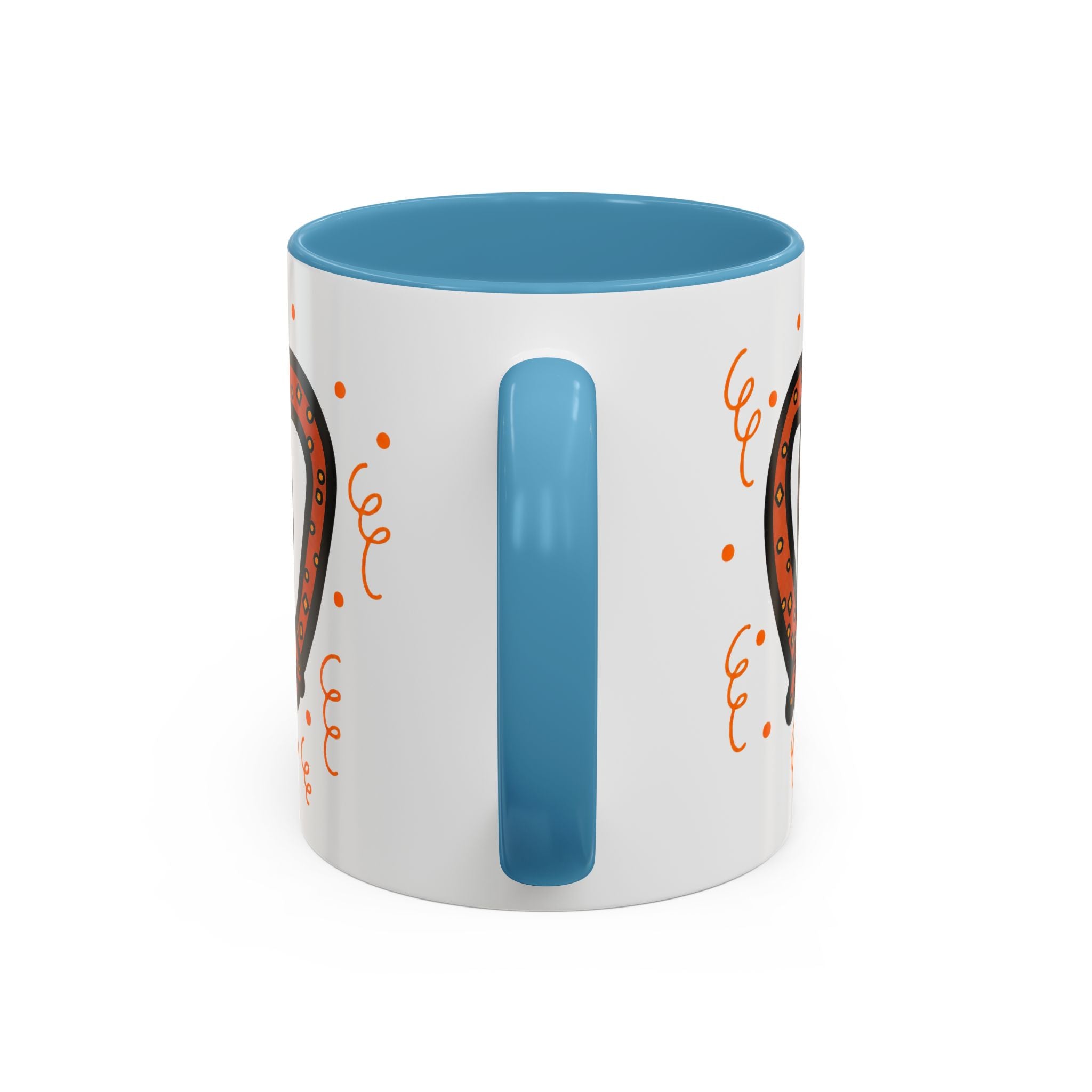 Hand-Drawn Orange Pattern Pretzel mug | Accent Coffee Mug 11oz 15oz