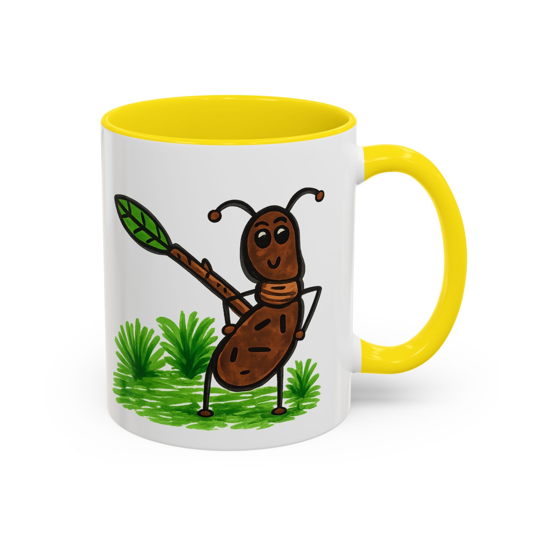 Hand-Drawn Dancing Ant Illustration Mug | Accent Coffee Mug