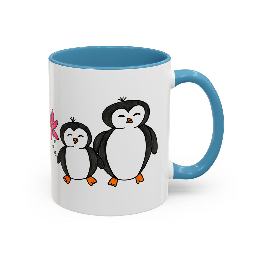 Hand-Drawn Cute Penguin Family Mug | Accent Coffee Mug