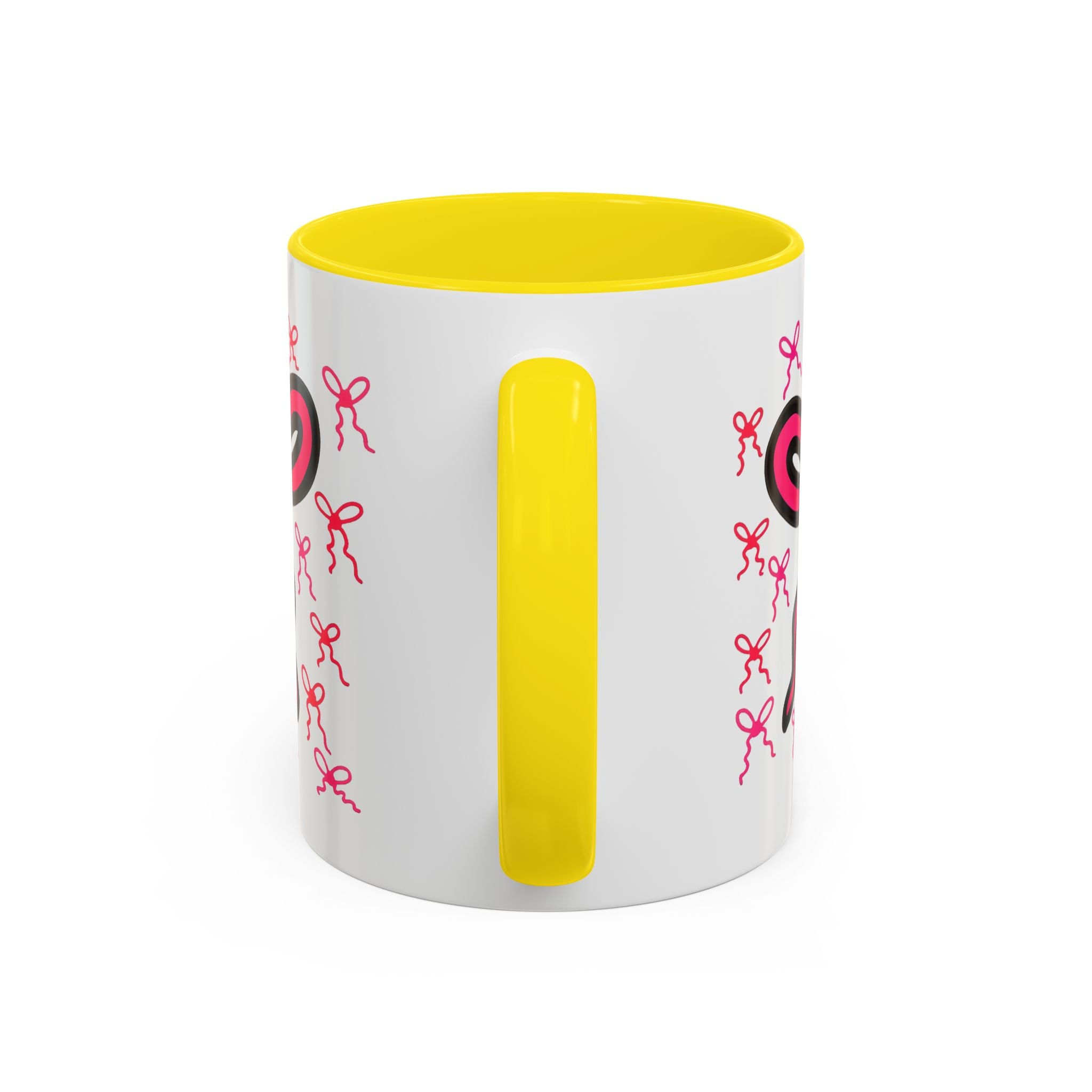 Hand-Drawn Pink Bow Bunny Mug | Accent Coffee Mug