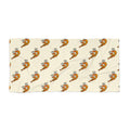 Hand-Drawn Smiling Orange Shrimp Beach Towel | Cute Seafood Cartoon Towel