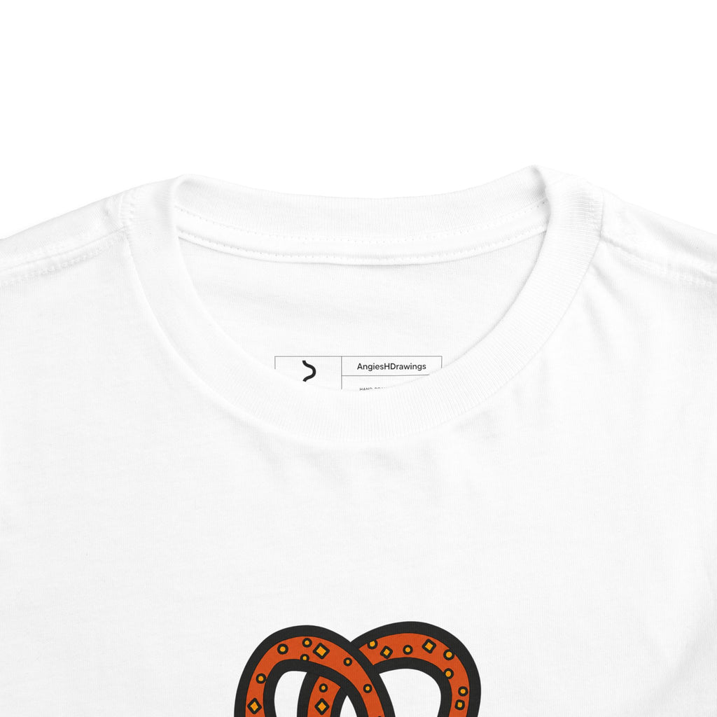 Hand-Drawn Salted Pretzel Illustration Toddler Tee | Cute Snack Graphic