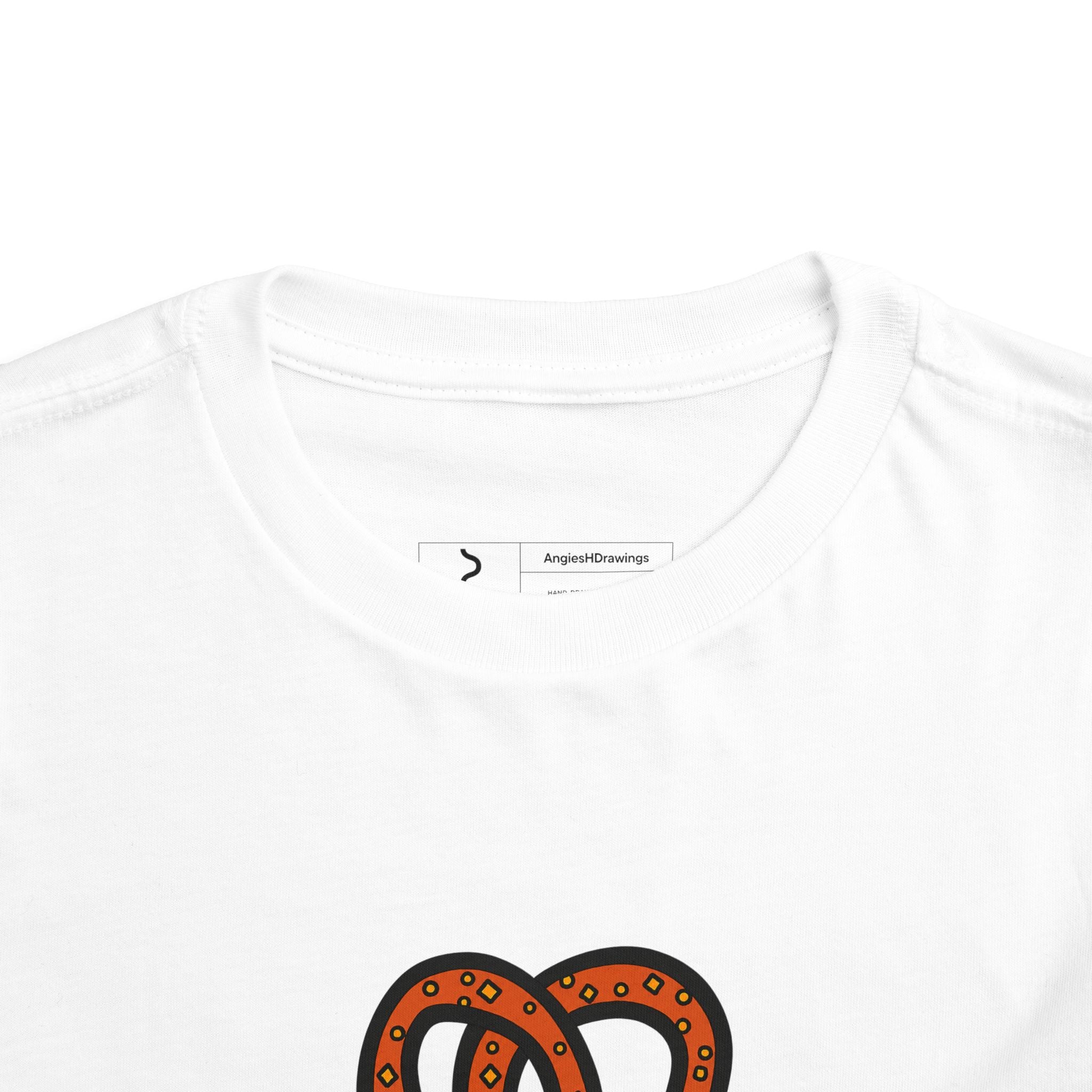 Hand-Drawn Salted Pretzel Illustration Toddler Tee | Cute Snack Graphic
