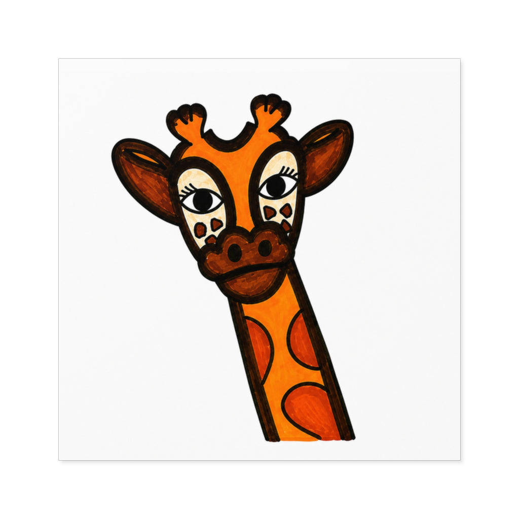 Cute Giraffe Sticker, Hand Drawn Safari Vinyl Sticker, Whimsical Animal Decal, Cute Jungle Animal Sticker