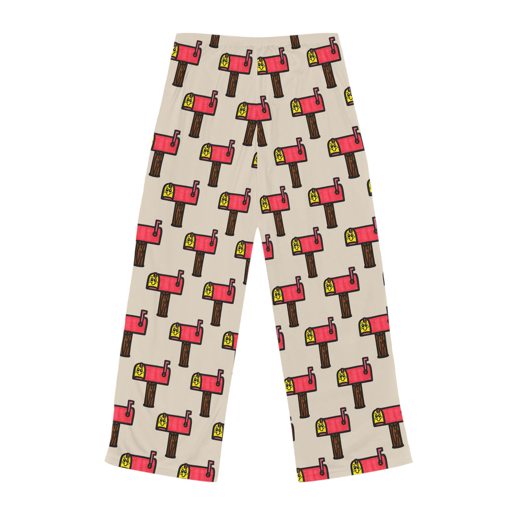 Hand-Drawn Retro Mailbox Pattern Pajama Pants | All-Over Print
