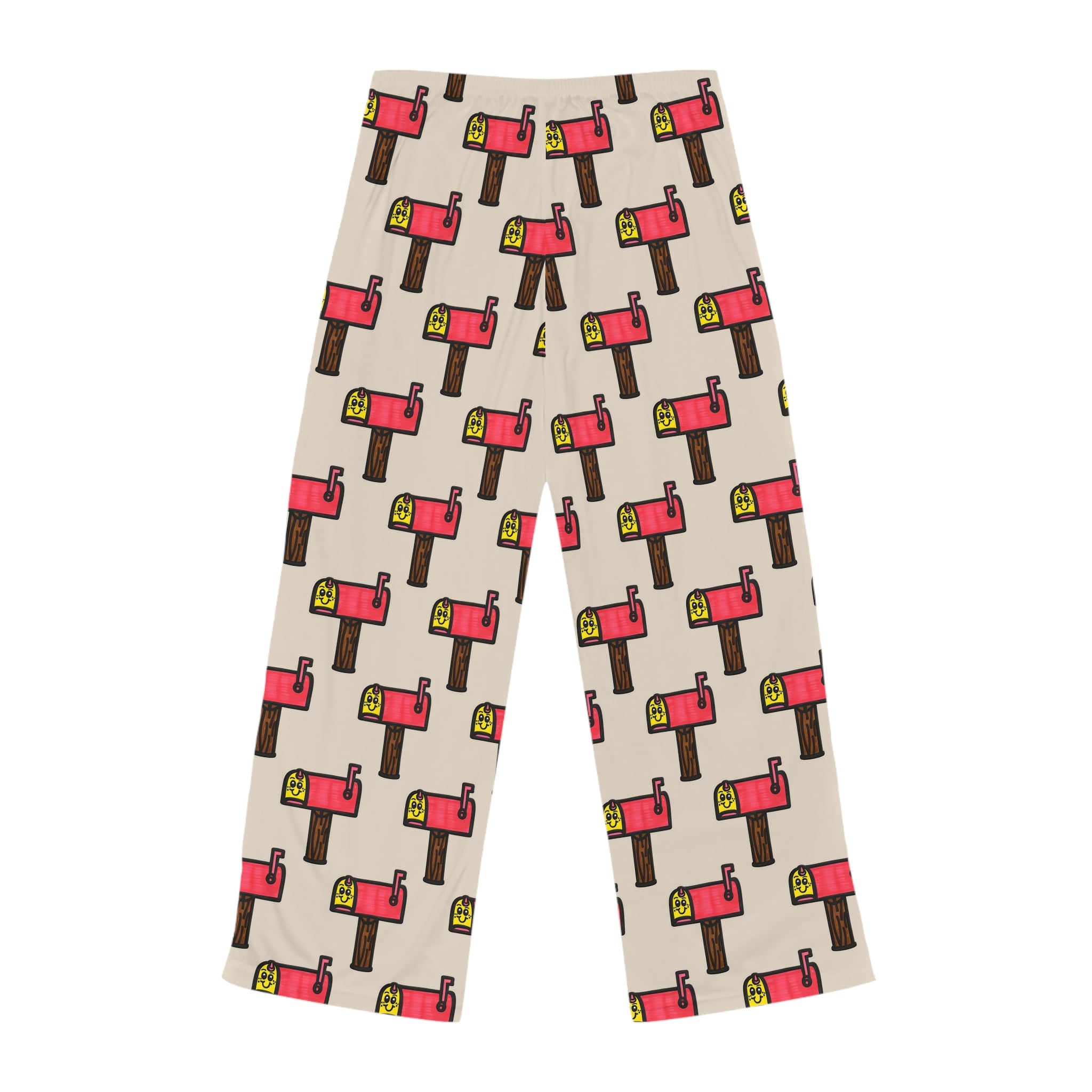 Hand-Drawn Retro Mailbox Pattern Pajama Pants | All-Over Print
