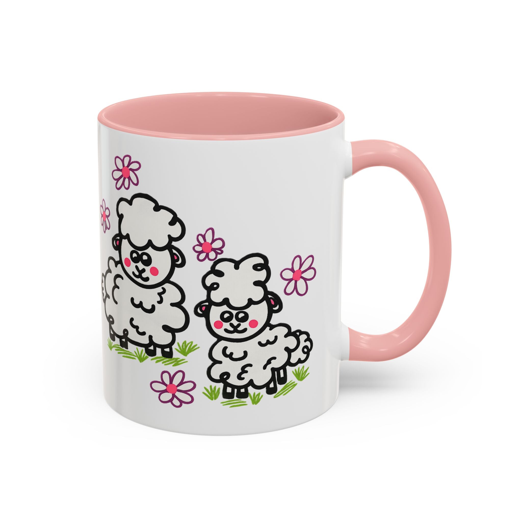 Hand-Drawn Cute Cartoon Sheep Pattern Mug | Accent Coffee Mug