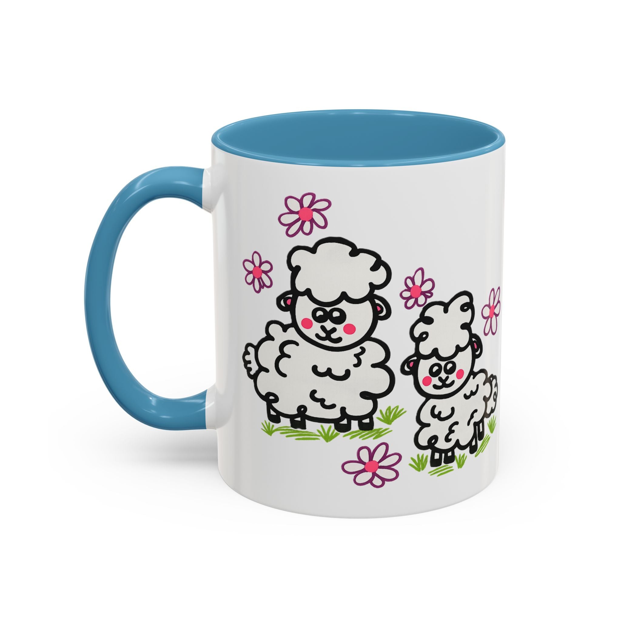 Hand-Drawn Cute Cartoon Sheep Pattern Mug | Accent Coffee Mug
