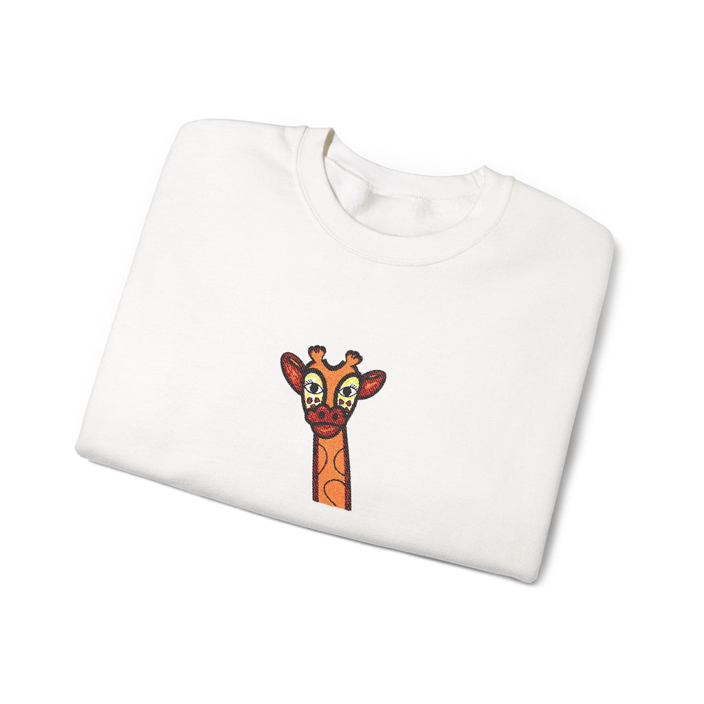 Hand-Drawn Cute Giraffe Neck Illustration Sweatshirt | Minimal Animal Crewneck