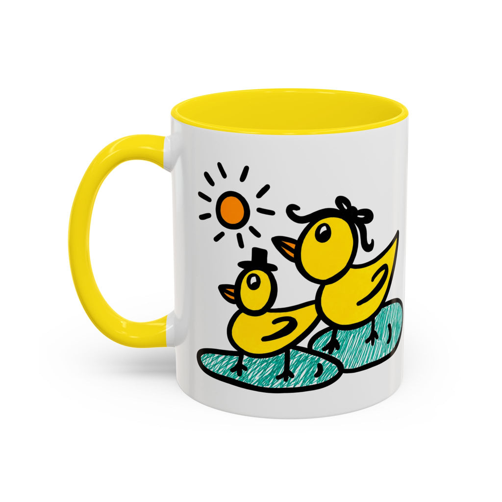 Hand-Drawn Cute Ducks in Pond Mug | Accent Coffee Mug 11oz 15oz