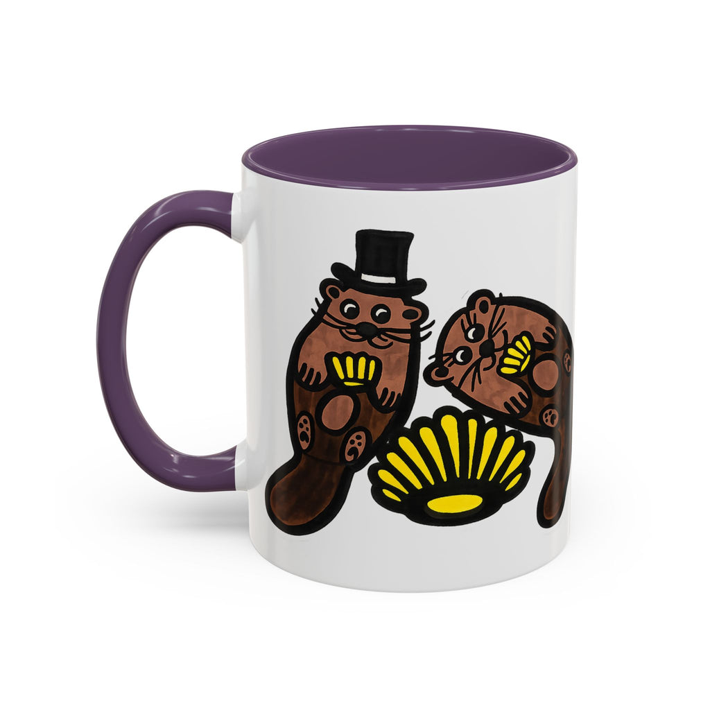 Otter with Top Hat and Shell Mug | Accent Coffee Cup