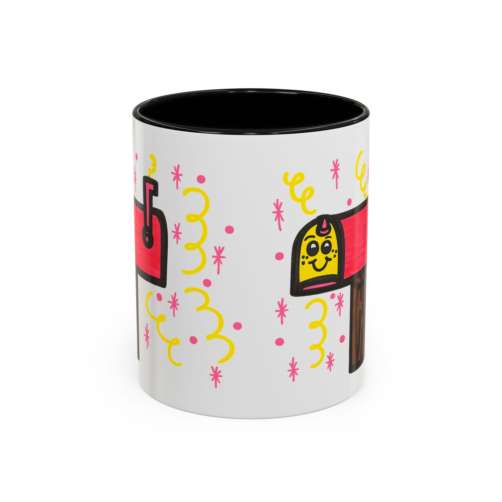 Hand-Drawn Cute Smiling Mailbox Mug | Accent Coffee Mug