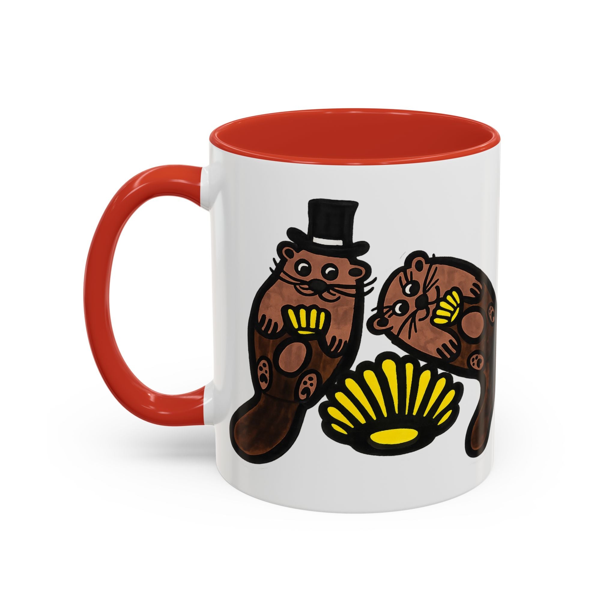 Otter with Top Hat and Shell Mug | Accent Coffee Cup