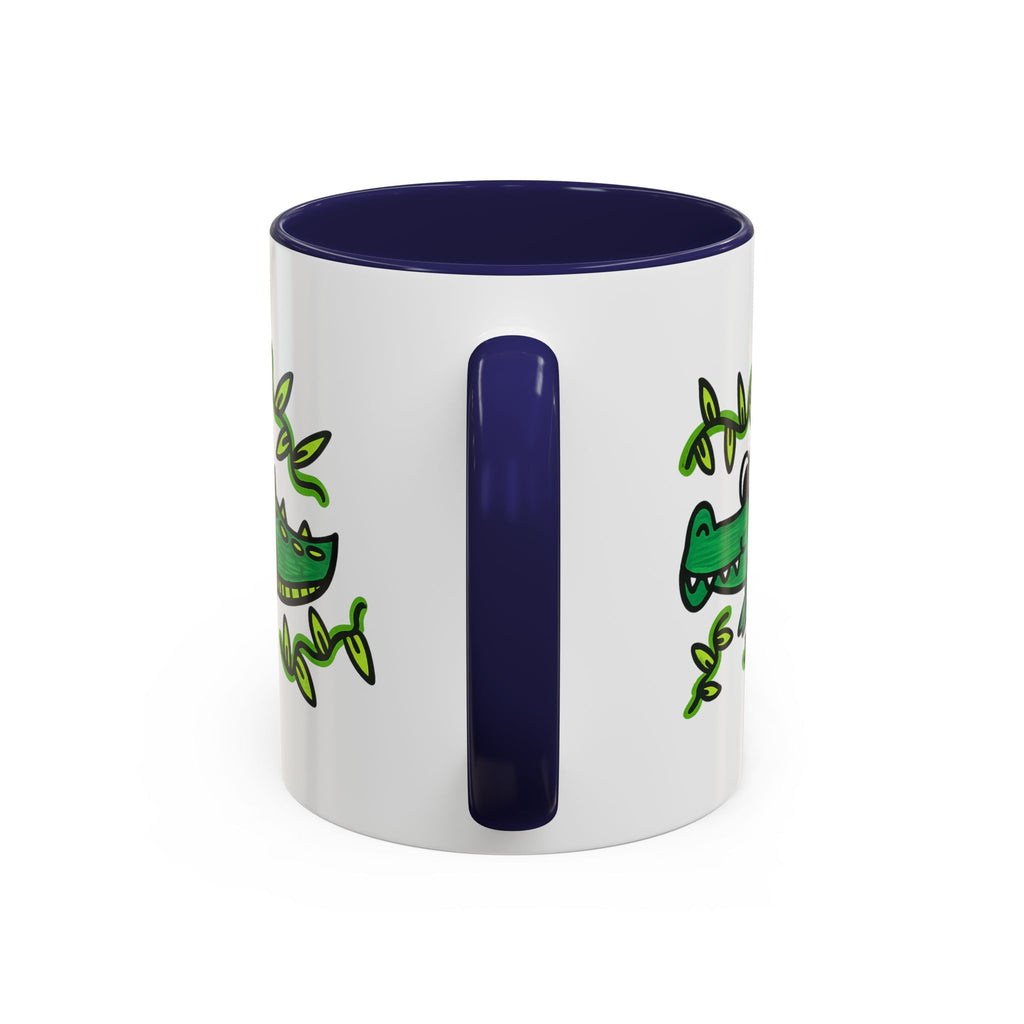 Hand-Drawn Green Playful Alligator Mug | Accent Coffee Mug