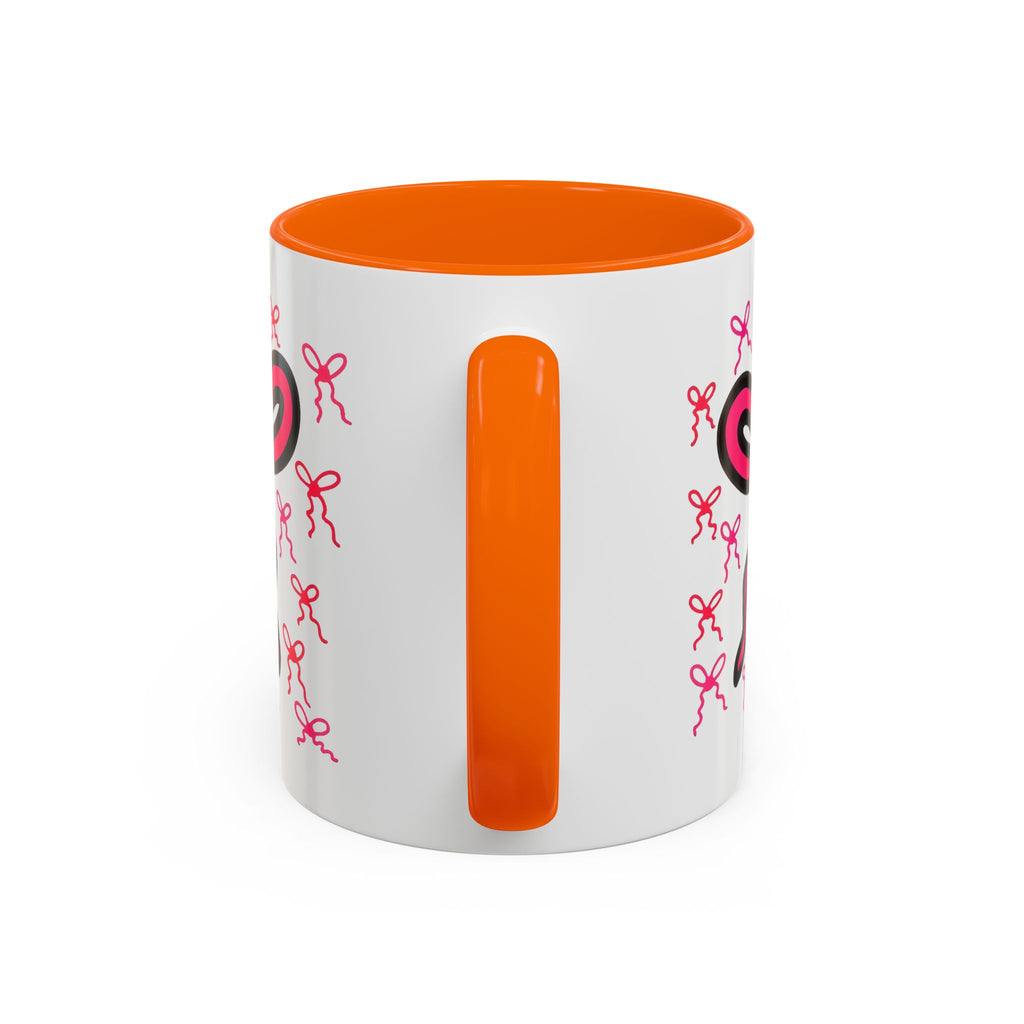Hand-Drawn Pink Bow Bunny Mug | Accent Coffee Mug