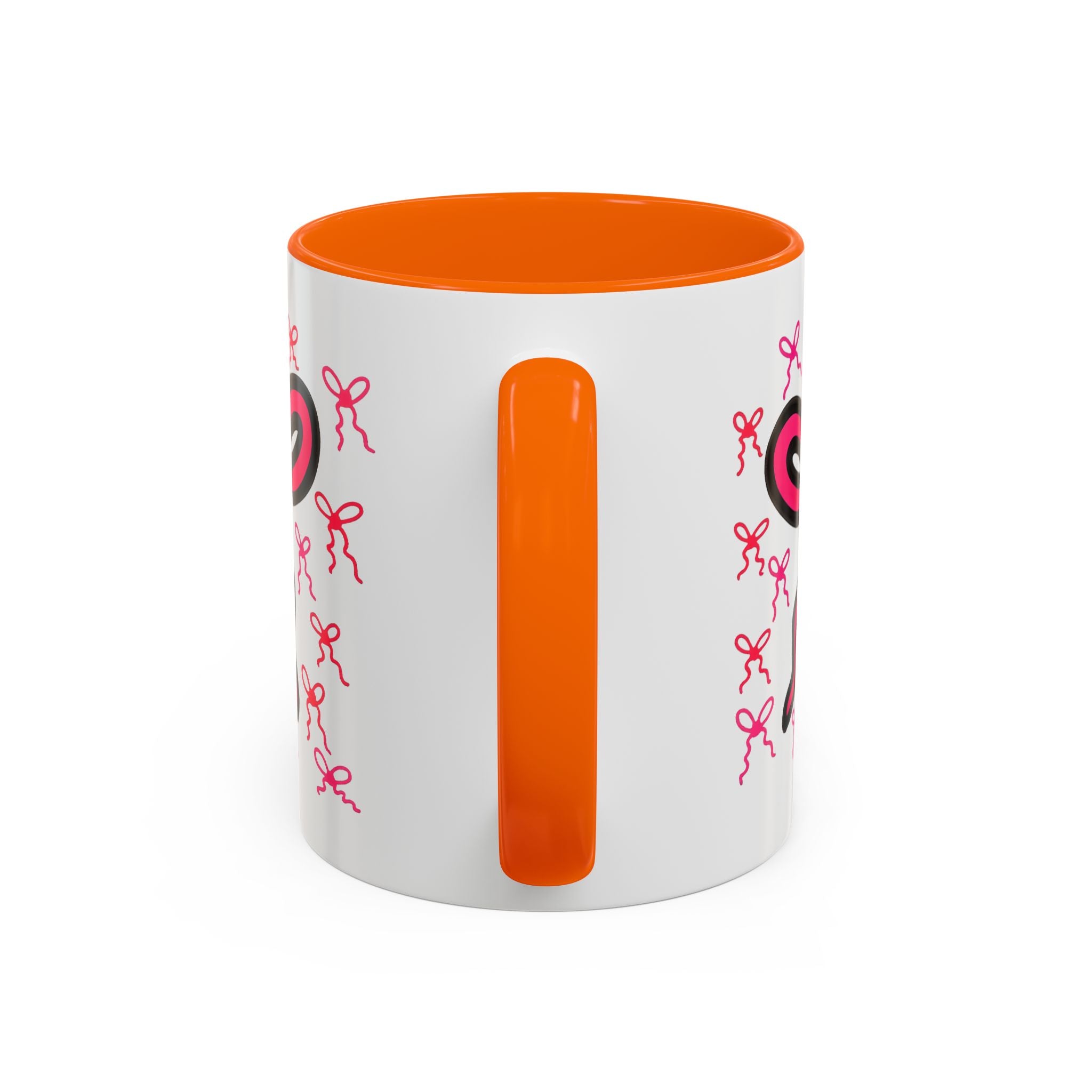 Hand-Drawn Pink Bow Bunny Mug | Accent Coffee Mug