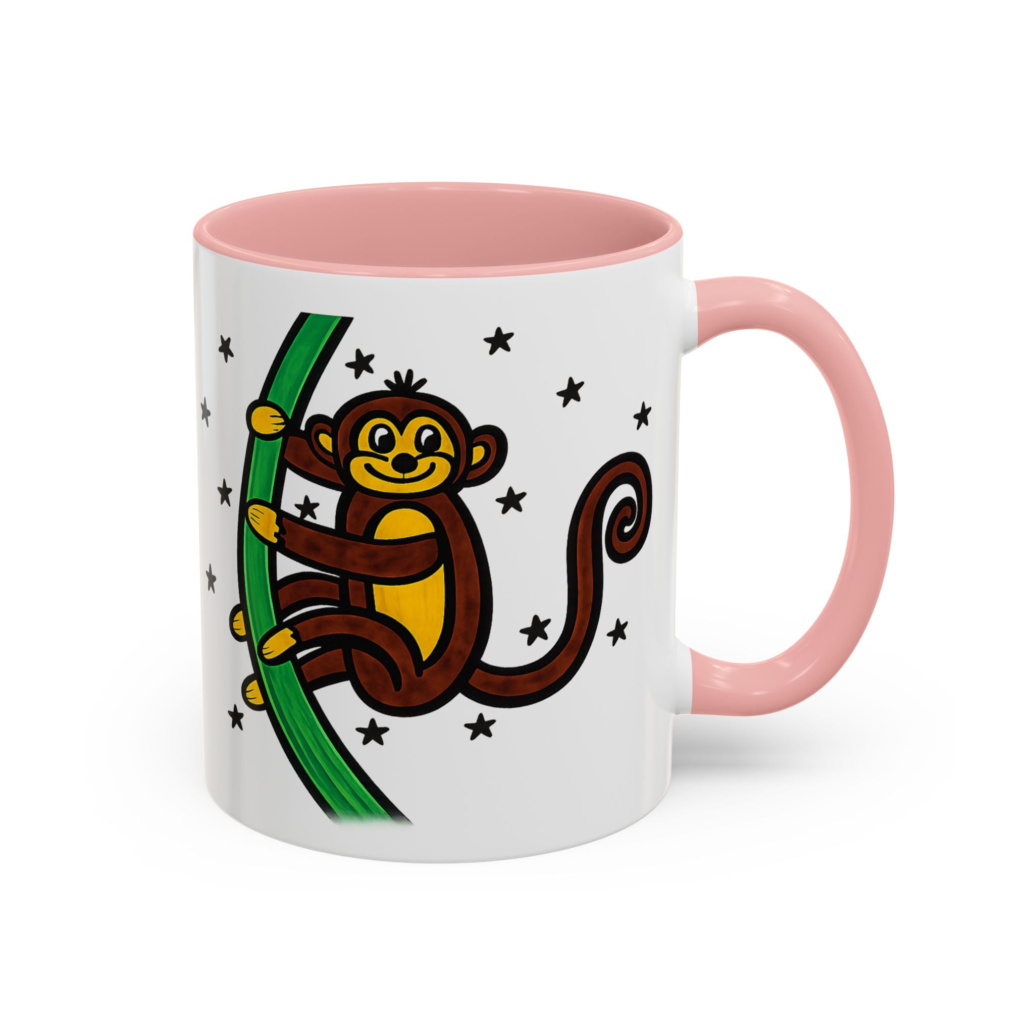 Hand-Drawn Playful Monkey on Vine Coffee Mug | Accent Mug 11oz 15oz