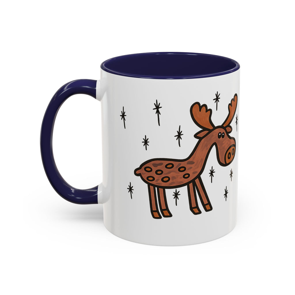 Hand-Drawn Retro Woodland Moose Mug | Accent Coffee Mug 11oz 15oz