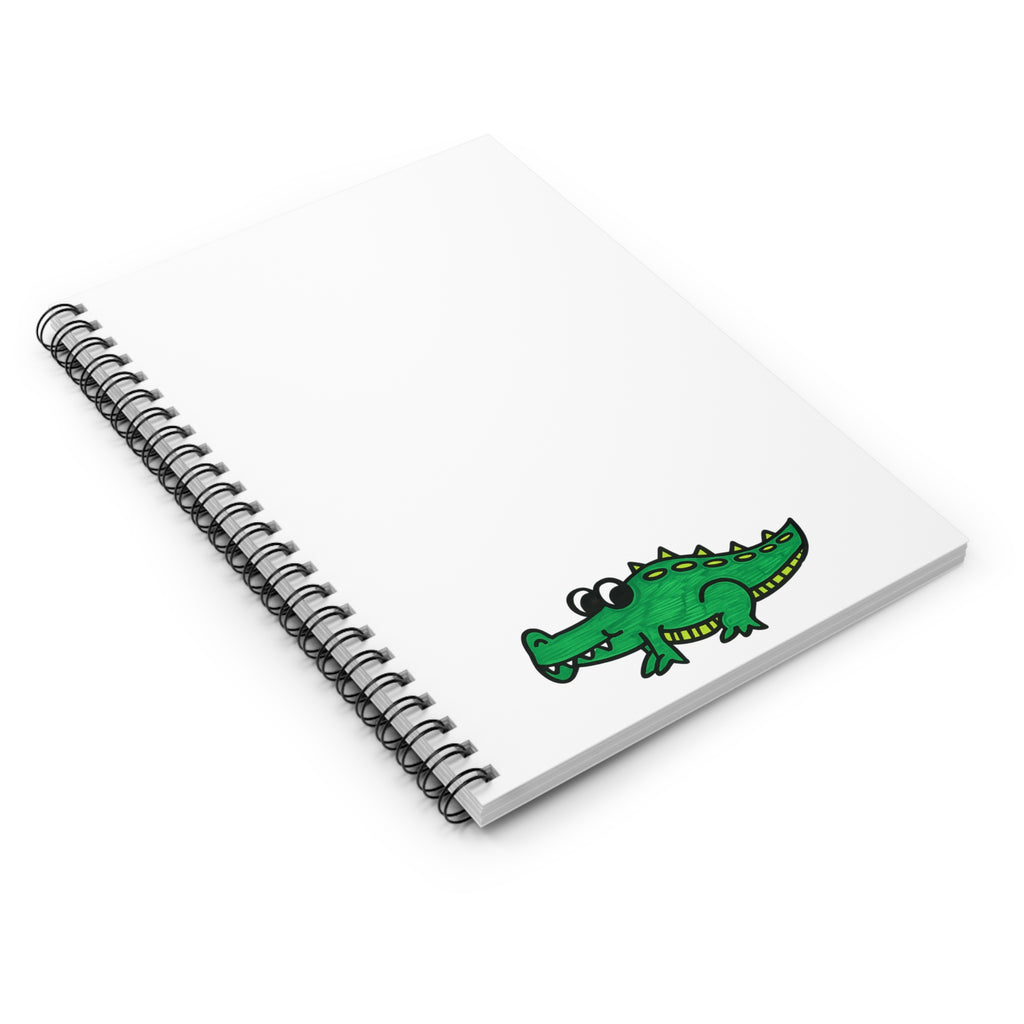 Hand-Drawn Cute Cartoon Alligator Spiral Notebook | Ruled Journal