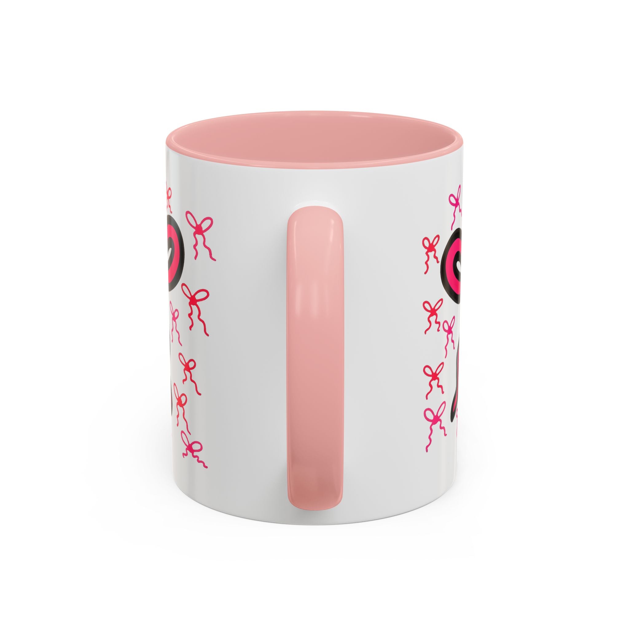 Hand-Drawn Pink Bow Bunny Mug | Accent Coffee Mug