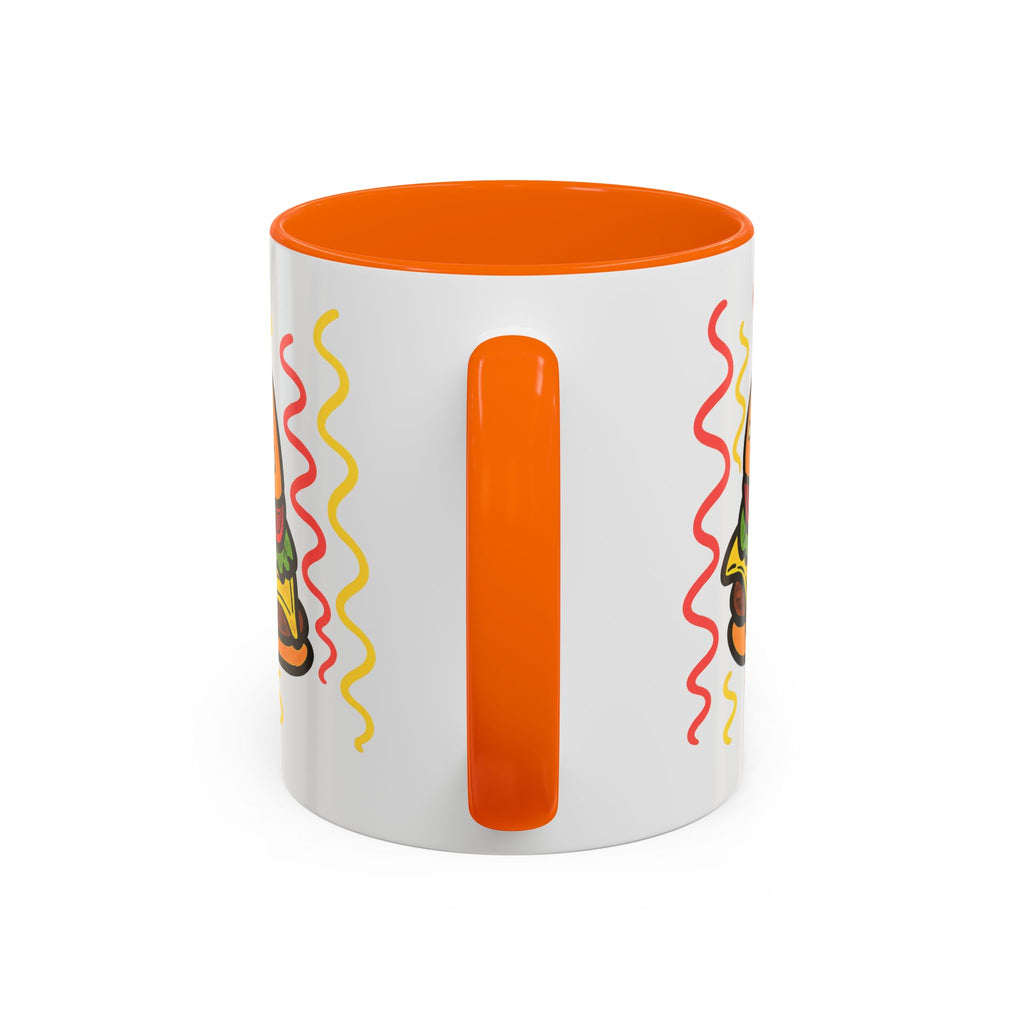 Hand-Drawn Cute Cheeseburger Cartoon Mug | Accent Coffee Mug 11oz 15oz
