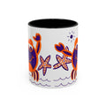 Hand-Drawn Playful Purple Orange Crab mug | Accent Coffee Mug