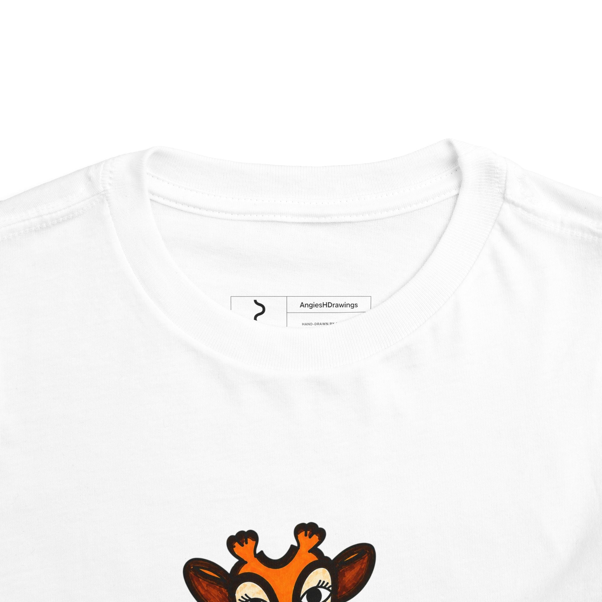 Hand-Drawn Cute Giraffe Head Toddler Tee | Kids Animal Shirt