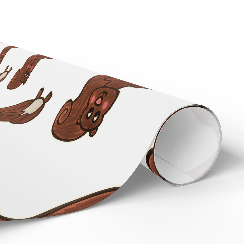 Hand-Drawn Cute Brown Squirrel Pattern Wrapping Paper | Repeat Animal Print