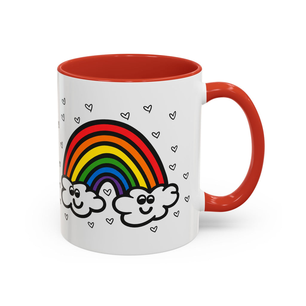 Hand-Drawn Smiling Rainbow Clouds mug | Accent Coffee Mug 11oz or 15oz