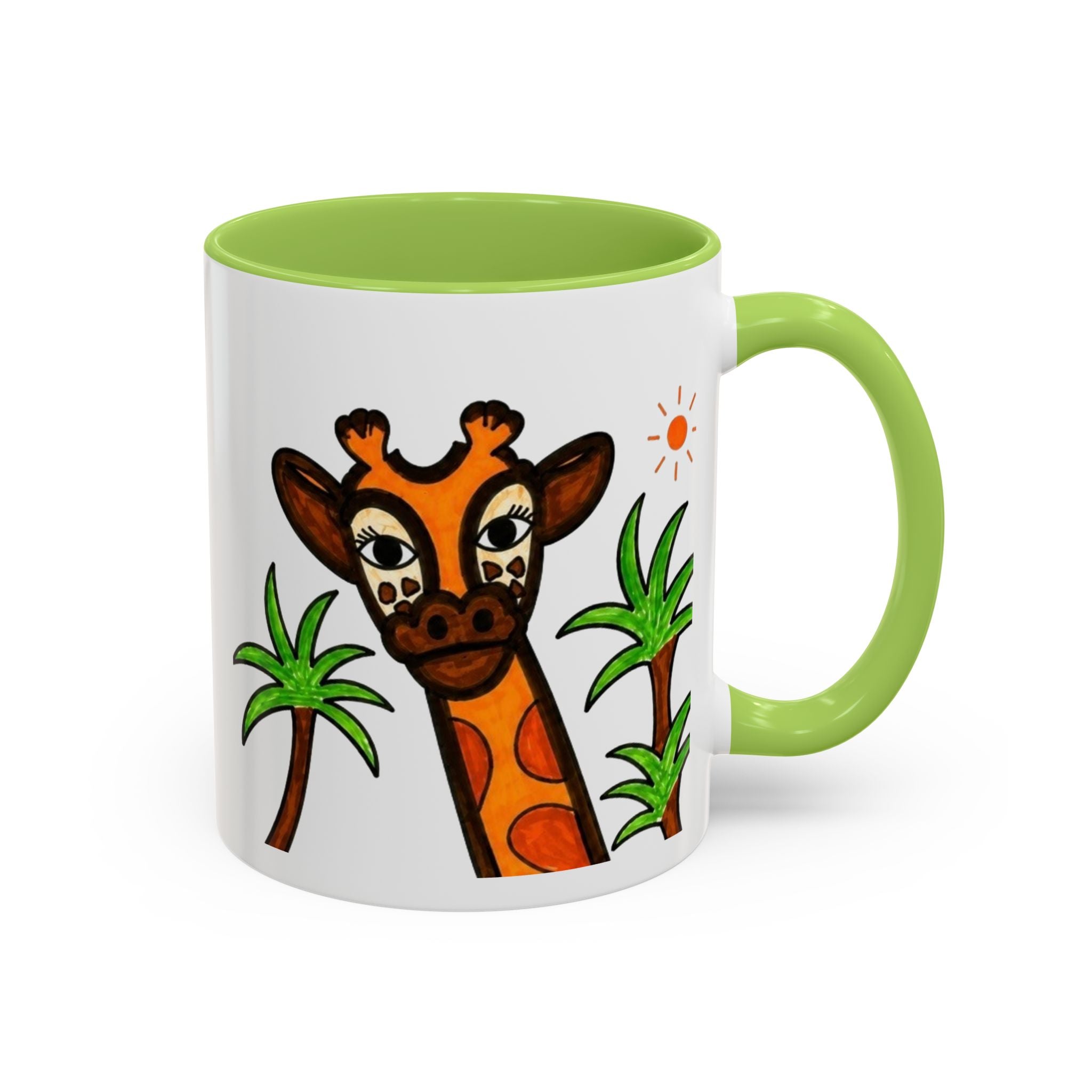Hand-Drawn Peeking Giraffe Safari Mug | Accent Coffee Mug 11oz 15oz