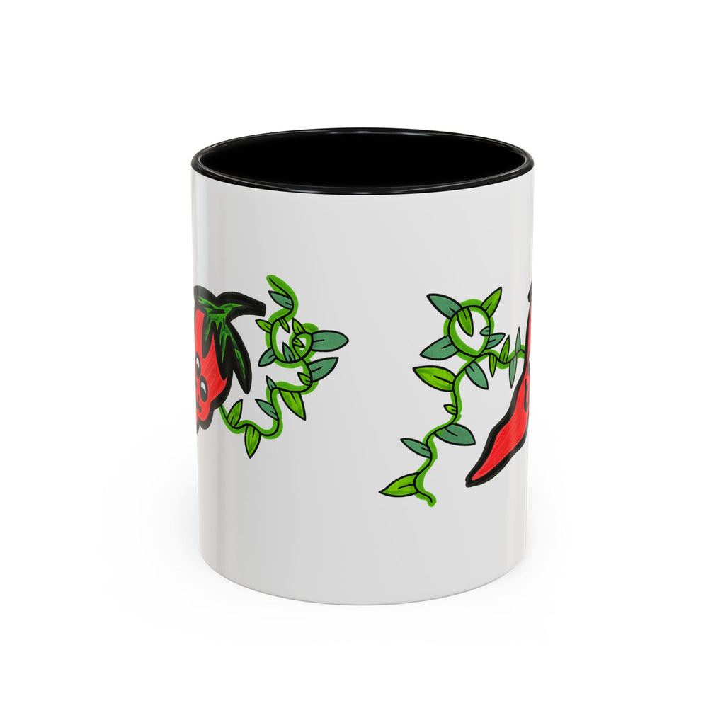 Hand-Drawn Cute Chili Pepper Vine Coffee Mug | Hot Veggie Accent Mug