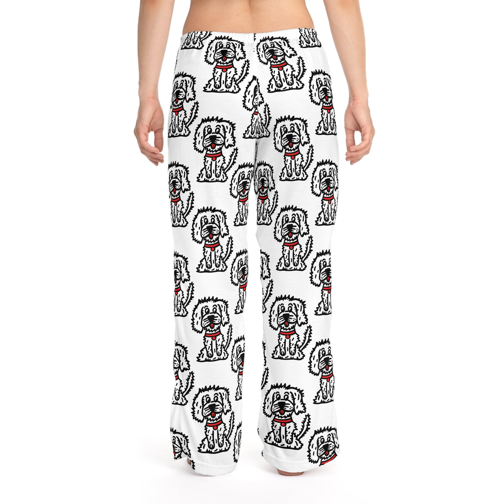 Hand-Drawn Puppy Pattern Pajama Pants | Cute Dog All-Over Print