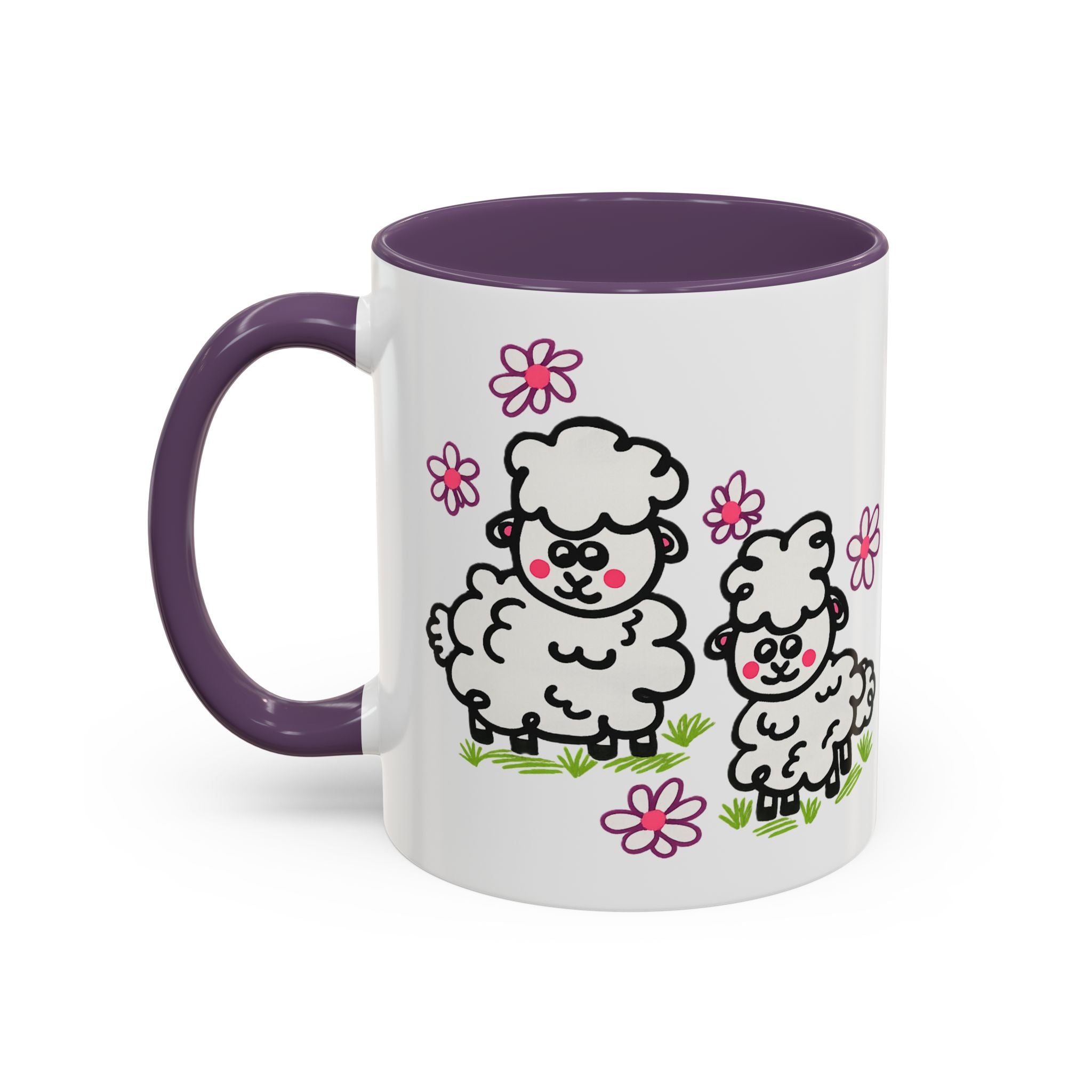 Hand-Drawn Cute Cartoon Sheep Pattern Mug | Accent Coffee Mug