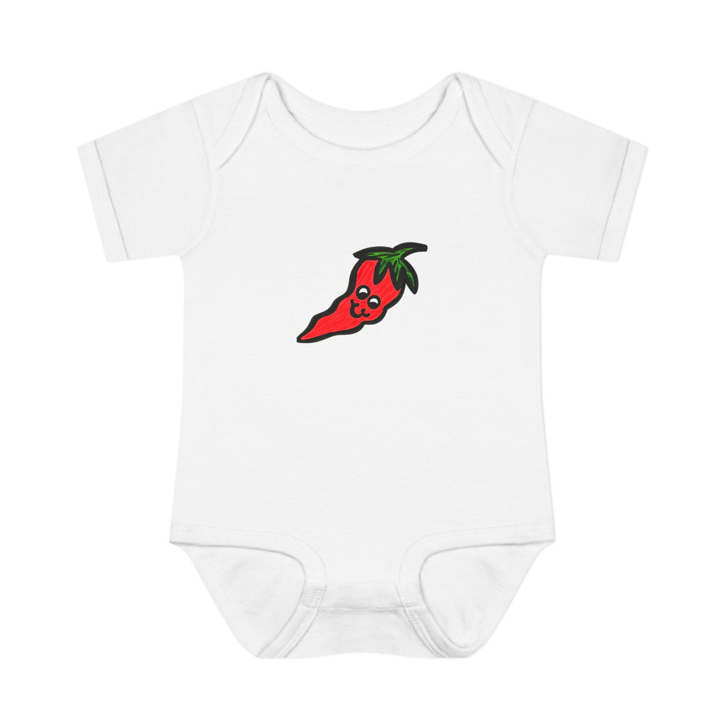 Hand-Drawn Cute Chili Pepper Illustration Infant Bodysuit | Baby Hot Pepper Graphic