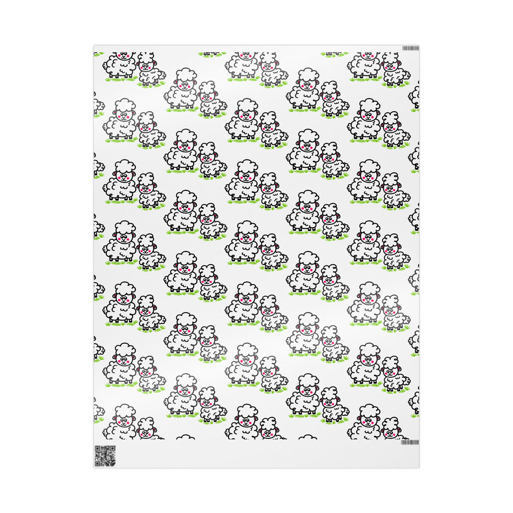 Hand-Drawn Cute Cartoon Sheep Pattern Wrapping Paper | Nursery Animal Gift Wrap