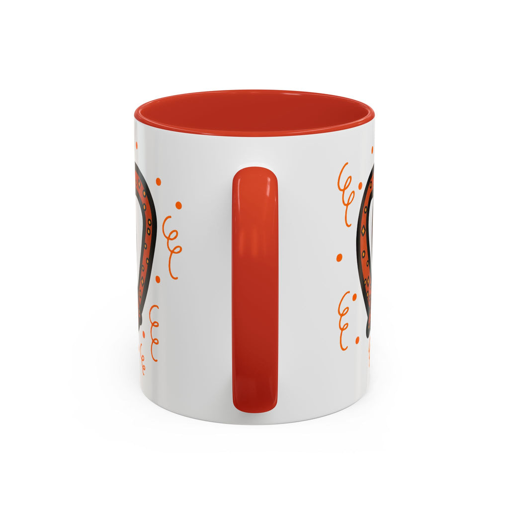 Hand-Drawn Orange Pattern Pretzel mug | Accent Coffee Mug 11oz 15oz